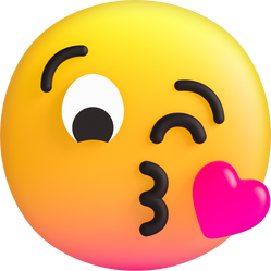 3D Stylized Kissing Emoji